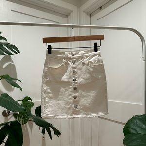 White Denim Skirt
